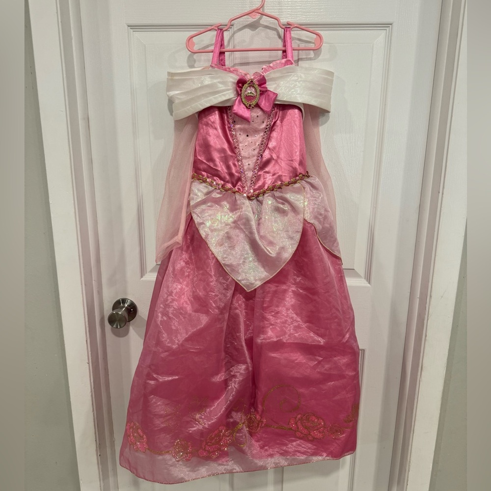 Disney Store Sleeping Beauty Princess Aurora Cosplay Dress Pink Size 7/8 EUC